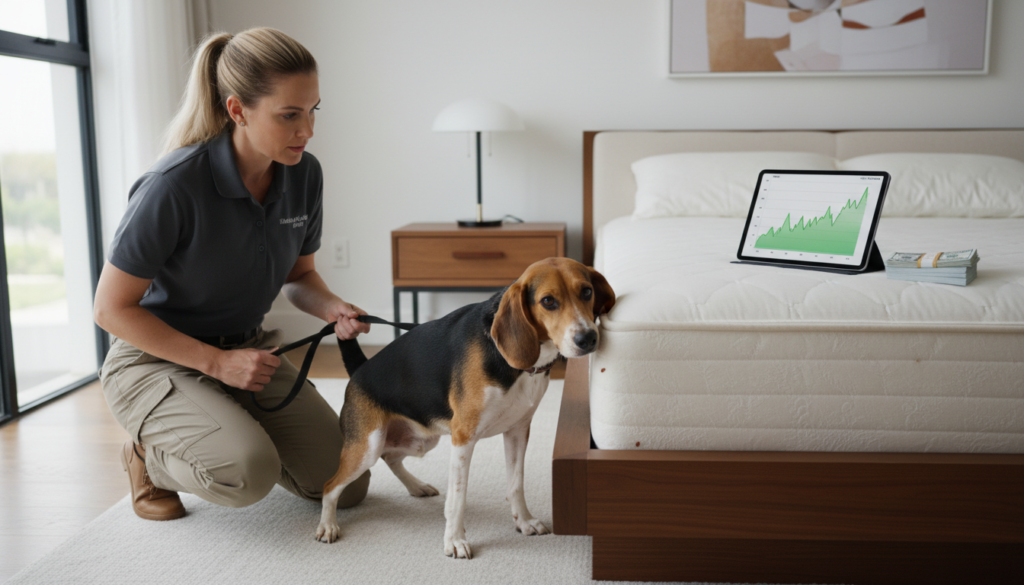 découvrez comment les chiens renifleurs de punaises de lit permettent d'économiser des milliers d'euros grâce à leur détection rapide et efficace.
