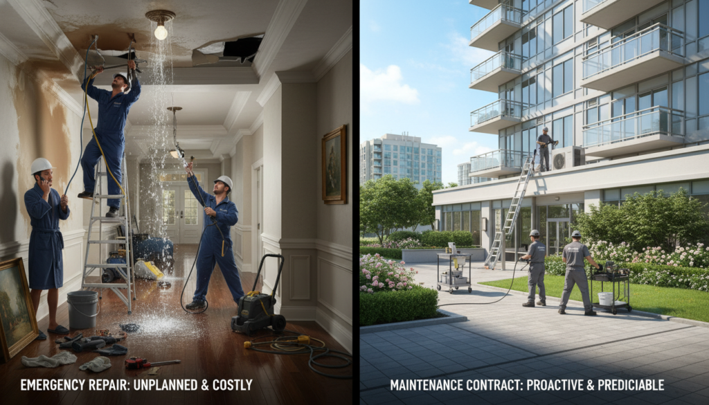 découvrez quelle stratégie adopter pour une copropriété entre traitement de choc et contrat de maintenance afin d'optimiser la gestion et l'entretien des espaces communs.
